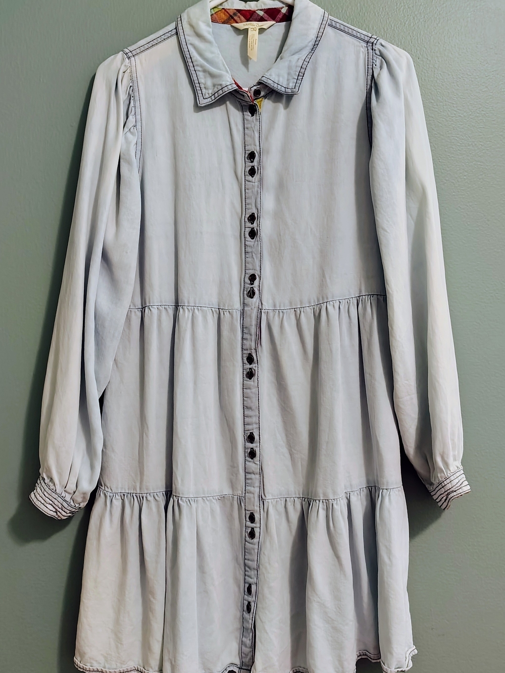 Matilda Jane Pale Blue Tiered Button-Front Dress